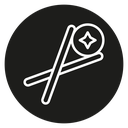 Chopsticks Holding Sushi Roll Outline icon