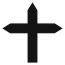 Christian Cross Black Filled icon