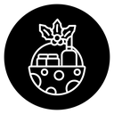 Christmas gift basket icon
