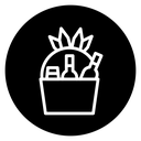 Christmas gift basket icon