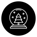 Christmas Snow Globe Black Filled icon