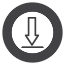 Circle Download Arrow Black Filled icon