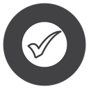Circled Check Mark Black Filled icon