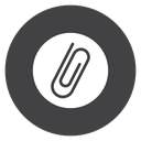 Circled Paperclip Black Filled icon