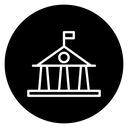 Circus Tent Black Filled icon