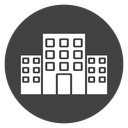 City Building Trio Black Filled icon