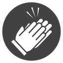 Clapping Hands Motion Black Filled icon