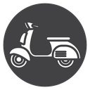 Classic Vespa Scooter Black Filled icon