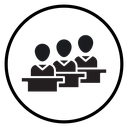 Classroom Students Desks Black Filled icon