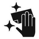 Cleaning with rag icon