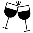 Clinking glasses Black Filled icon