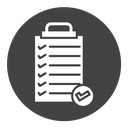 Clipboard check Black Filled icon
