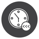 Clock Rewind Arrows Black Filled icon