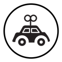 Clockwork car toy icon