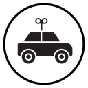 Clockwork car toy icon