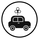 Clockwork car toy icon