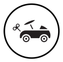 Clockwork car toy icon