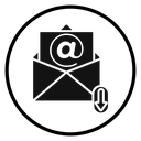 Close Mail At Sign Black Filled icon