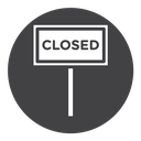 Closed sign Black Filled icon