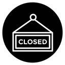 Closed sign Black Filled icon