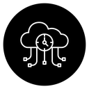 Cloud Computing Network Black Filled icon