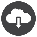 Cloud Download Arrow Black Filled icon
