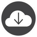 Cloud Download Arrow Black Filled icon