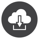 Cloud Download Tray Black Filled icon