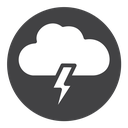 Cloud lightning Black Filled icon