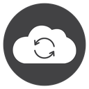 Cloud Sync Black Filled icon