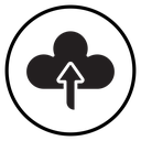 Cloud upload Black Filled icon