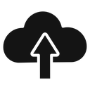 Cloud upload Black Filled icon