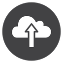 Cloud Upload Arrow Black Filled icon