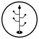 Coat Stand Black Filled icon