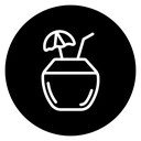 Coconut Drink Black Filled icon