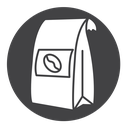 Coffee paper bag icon