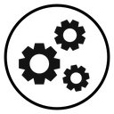 Cogwheel Trio Circle icon