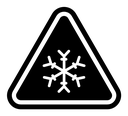 Cold warning sign icon