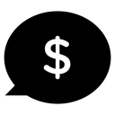 Comment Dollar Black Filled icon