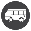Commuter Shuttle Bus Black Filled icon