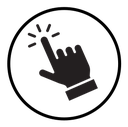 Computer hand cursor click icon
