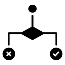 Condition Decision Flowchart Black Filled icon