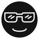 Cool Emoji Black Filled icon