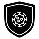 Coronavirus protection shield Black Filled icon
