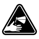 Corrosive acid safety sign icon