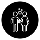 Couple In Love Black Filled icon