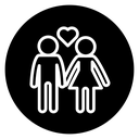 Couple with love icon