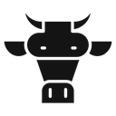 Cow head Black Filled icon