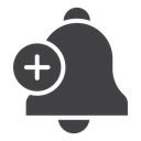 Cowbell circle plus icon