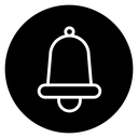 Cowbell circle plus icon